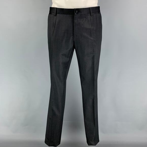 DOLCE & GABBANA Size 42 Regular Charcoal Black Wool Blend Vest Suit - Picture 4 of 8